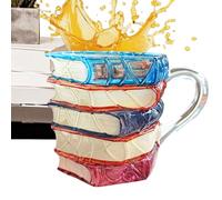 Genérico Painted Book Mug - 300 ml, 3D Painted Tea | Coffee Mug with Battery Books for Readers, Writers, Teachers, Students, Librarians, Birthdays, Graduations,