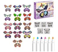 Genérico Painted Craft Card Set, Craft Kit with Flying S,Handmade Wind up Butterfly Toy | Handmade Flying Magic Roll Up for Kids