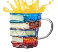Generico Painting Book Coffee Cups Novelty - Coffee Cup with 3D Painted Book, Vintage Water Cup Funny Decor | Desk Accessory, Librarian, Reader, Writer, Do