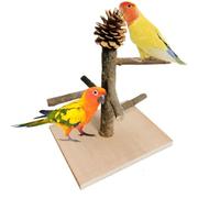 Genérico Parrot Playground Natural Wooden Parrot Perch, Bird Play Stands, Parrot Table Perch, Bird Playground, Bird Cage Toys for Cockatoo