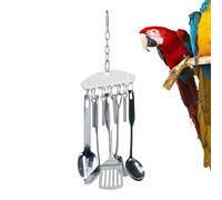Genérico Parrot Spoon Ring Toy - Stainless Steel Bird Bell,Chewing Vanities for Birds | Conure Puncture Finch Finches