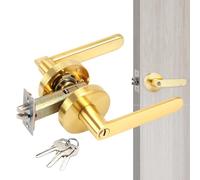 Generico Passage Knobs - Modern Golden Interior Knobs, Scratch Resistant Replacement Parts, Apartment Residential Hardware, Company Hotel Restaurant Decor, Metal Accessories, Easy Install