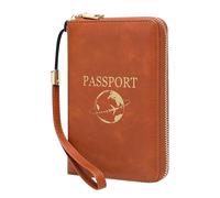 Generico Passport Organizer with Waterproof PU Lock, Travel Wallet, Credit Card Holder, Multi-Pocket Document Cover | Portable Passport for Men E D