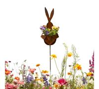 Genérico Patio Plant Stand, Beautiful and Windproof Metal - Cute Bunny Planter and Easter Garden Signs | Outdoor, Garden, Patio, Bonsai and