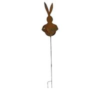 Genérico Patio Plant Stand - Vintage Antique Style Windproof | Easter Bunny Pot Holder with Rust Finish | For Outdoor Patio Porch Garden Bonsai Flowers And
