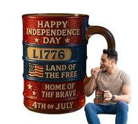 Generico Patriotic Coffee Mugs, Happy Independence Day Coffee, Decorative Resin Container for Drinks Celebrations Special Occasions