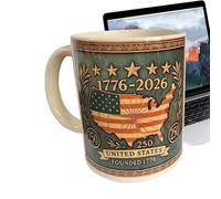 Generico Patriotic Thermal Coffee Tableware - Commemorative Ceramic - for Tea Water Juice Chocolate Home Office Hotel Gift Dad Husband