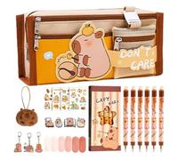 Genérico Pencil Case for Study | School Supplies Set with Multiple Compartments - Capibara Case with Accessories, for Students, Boys, Girls, Youth, Preschoolers and, A, Consulte la descripción, See