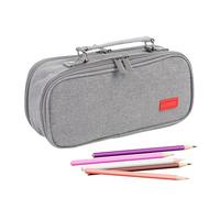 Genérico Pencil Case with Compartments | Multi-level University Pencil Holder - Bag for Art Utensils Library Study Home Classroom Ceramics Crafts Outdoor Desk, grey, Consulte la descripción, See