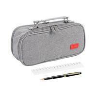 Genérico Pencil Case with Handle | School Pencil Case Large Capacity Multifunction | Organizer for Desk Home Workshop Travel Studies Fine Arts Makeup, grey, Consulte la descripción, See description