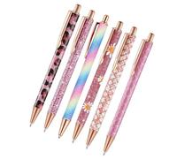 Generico Pens For Women - 6 Pieces Aesthetic Shimmer Ergonomic 1.0 mm Stationery, Decorative Pen, Writing Instrument, Journaling Supply | Medium Point Smooth Ink For School Desk Classroom College