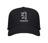 Genérico Peugeot Logo Cap Man Black 5 Panels 100 Cotton 340 g/m², Black/White, One Size