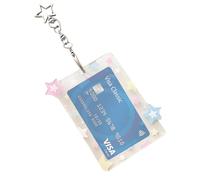 Generico Photo Frame Keyring - 10 x 7.5 cm Transparent Acrylic, Photo Clip with Star Charm - for Women Girls Children Birthday Party , Colored, riferimento alla descrizione, Please refer to