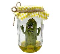 Generico Pickle Jar Figurine - Handmade Pickle for Emotional Support, Funny Decorative Figurine, Creative Home Ornament | Elegant Table Accessory with Shelf