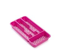 Genérico Pink Cutlery Organizer Drawer Cutlery Tray Organizer Drawers Kitchen for Spoons Forks Knives with 4 Compartments, 33 x 17 x 4 cm (Pink)