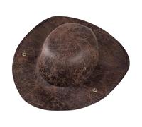 Generico Pirate Hat - 1 Piece Leather Pirate Cap Tricorn Hat | Tricorn Cap Brown Ancient Look - Complete Halloween, Birthdays, Festive Occasions, Parties, School Works