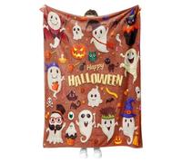 Generico Plaid with Warm Fleece Ghost Pumpkins Witches | Blanket Happy Halloween For Car Sofa Travel Picnic Camping Rest Reading Rooms Living Rooms And Living Rooms