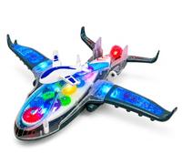 Generico Plane Toy with Lights Sounds and Movement Mystery Bump & Go Airplane Super Jet Toy with Motion Lights Real Sounds Spaceship Ufo Music Plane Large Toy (A)