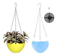 Generico Plant Pot with Chain,Resin Container for Indoor Plants 2 Pieces | Planter Basket for Outdoors - for Balcony Living Room Garden Terrace Orchid Bonsai and Monstera