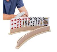 Generico Playing Card Holder: Hands Free Wooden Stand, Lightweight Stable Organizer Tray, Balanced Durable | Convenient Gaming Accessory for Canasta Poker Pinochle Bridge A