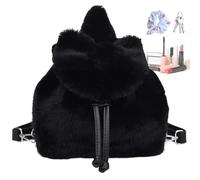 Genérico Plush Backpack, School Bag with Bow, School Backpack | For Travel and Daycare and Student and Christmas and Shopping and Parties and School and Children and Women and Boys and Girls, Black