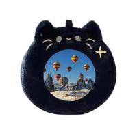 Generico Plush Card Holder - Photo Bag, Soft Portable Pendant with Case for Cards, Business Credit Cards and Pins, Black, riferimento alla descrizione, Please refer to description
