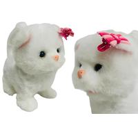 Generico Plush Cat Meowing Kitten Walks Meow Moves Tail Cat Interactive Walking Toy Moves Tail Kitten Toy Children Walking Puppy Electronic Pussy