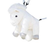 Generico Plush Horse Shaped Soft Bag for Kids Plush Animals Wide Shoulder Straps Kids School Lightweight Travel Bag | Kindergarten, Kindergarten, White, Please refer to the description, Please refer