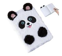 Genérico Plush Journal - Writing Pad with Adorable Panda Design, Embroidered Doormat Diary A5 - for Students Teachers Boys Girls and Women