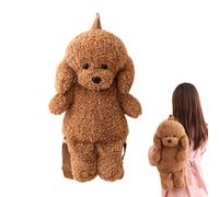 Genérico Plush Soft Plush Animal Shoulder Bag Backpack Large Cute Dog Shaped Purse For Boys Girls School Travel Children Women Outdoor Holiday Backpack Pr, marrón, Consulte la descripción, See
