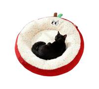 Generico Plush Warm Cat Bed - Elastic Non Collapsible Lychee Bed | Round Soft Semi Wrapped for Relaxing Sleep | Pet Beds - Interior Cats