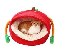 Generico Plush Warm Cat Bed - Elastic Non Collapsible Lychee Bed | Round Soft Semi Wrapped for Relaxing Sleep | Pet Beds - Interior Cats