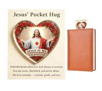 Genérico Pocket Jesus Keepsake - Clear Acrylic Credit Card Size | Inspirational Mini Hug Faith Reminder | Thoughtful Religious Gift For Church Friends Travelers Home Work Meetings