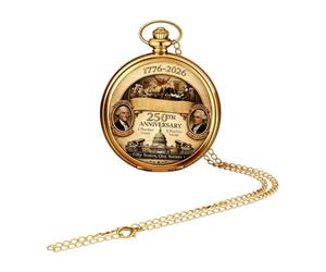 Generico Pocket Watch - American Chain 250th Accessory of Vintage Style Retro Hand Watch | Elegant Quartz for Men and Women, Daily Travel to the Office, Party of N, Declaration Of Independence
