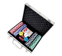 Generico Poker Hold'em Chip Set - Chips with Metallic Core and Values, Double-Sided Felt Mat Included, for Game Evenings with Friends or Family.