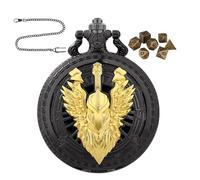 Generico Polyhedral Dice Set - Steampunk Gear Pocket | Watch Shell Case | Complete Alloy Board Game Dice Collection, Gift for Dungeon Masters and Magic Campaigns