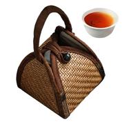 Generico Porcelain Tea Cup Holder - Rattan Teapot Holder | Travel Bag for Tea Set, for Collectors Entertainers Home Apartment Kitchen Office Dining Room Camping Picnic