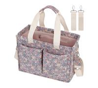 Generico Portable Diaper Storage Bag, Multifunctional Diaper Carrier Bags, Classic Floral Pattern Diaper Organizer, Convenient Diapers and Baby Wipes Bag 12.99x5.51x9.84 for Women (Purple), purple,