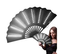 Generico Portable Fan with Light - LED Folding Fan | Multi-purpose Portable Travel Fan Carnival Props for Belly Dance, Shows | Travel