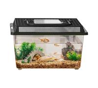 Genérico Portable Small Terrarium Cage - Transparent Housing for Reptiles, Small Animal such as Lizards, Crab Frogs, Size 23 x 13 x 15.5 cm, Carrying Handle, Ideal Pair