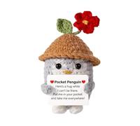 Genérico Positive Crochet Penguin - Handmade Crochet Figure, Energy Plush, Cute Amigurumi Decorative, Soft Colorful Toy/Desk Shelf Decoration for Display