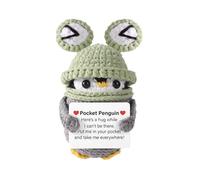 Genérico Positive Crochet Penguin - Handmade Crochet Figure, Energy Plush, Cute Amigurumi Decorative, Soft Colorful Toy/Desk Shelf Decoration for Display
