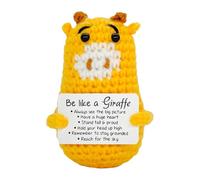 Generico Positive Crocheted Animals, Small Figures in the Shape of Knitted Giraffe, Positive Figures Made in Crochet | For Men Women Boys Girls Young Indoor Desk Table and Bedroom