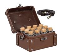 Genérico Potion Bottles - Vintage Storage 14x11x8cm, Accessories Container, Medieval Display Organizer/Bottle Holder Handmade PU Leather, Chest