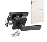 Generico Privacy Door Handle-3-Bar, Castle | Move Silent Door Lock, Sturdy Entrance Door Handle for Bedrooms, Bathroom, Front Door