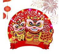 Genérico Prosperity Decoration,Vietnamese Moving Head,Felt Table Centerpieces with Light | for New Year Spring Festival Celebration Home Desk Bedroom