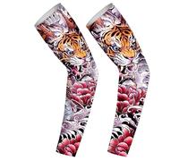 Genérico Protective Arm Sleeves,Arm Protector Sleeves Body Art Arm | Temporary Tattoo Sun Compression Long Arm Cover Body Art Arm Pro, E: Tiger roaring mountains and rivers, Consulte la descripción