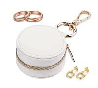 Generico PU Leather Keychain Holder 2 Inch | Mini Jewelry Organizer with Zipper Closure Portable Ring Ear Dorming Put