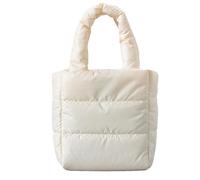 Generico Puffer Shopper - Mini Duffel Bag Inspired by Down - Padded Bag | Smooth Style Fabric Duffel Bag, Trendy Piece, Suitable for Evening Dresses for Work Commissions in the End of Seventh, White