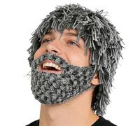 Genérico Punk Style Hat with Beard, Knitted Punk Hat for Costumes | for Cosplay and Parties | for Men Women Photographers Event Organizers Carnival Parties Costumes